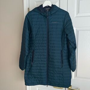 Vintage Eddie Bauer Women's Dark Teal Puffer Coat
